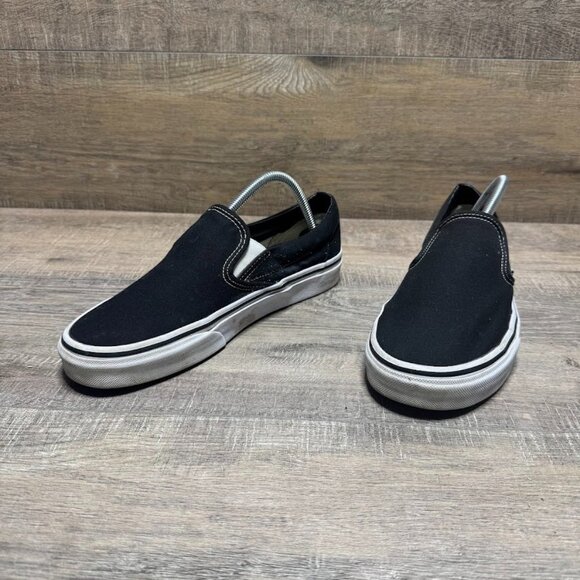 Vans Off The Wall Black Canvas Slip On Sneakers Women's Size 10 - Picture 1 of 7